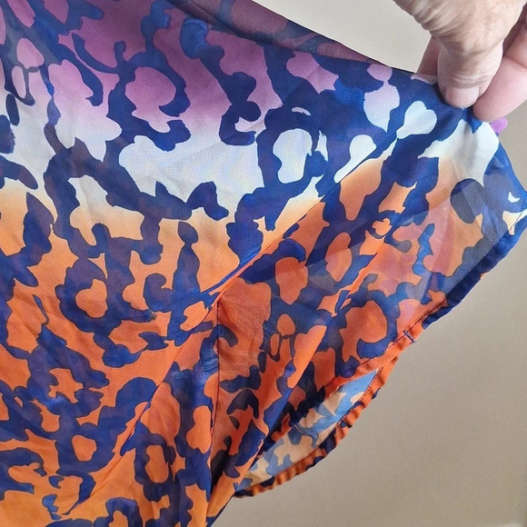 Lane Bryant ombre multi colored beaded vee neck batwing sheer top SZ 22/24 - Picture 9 of 12